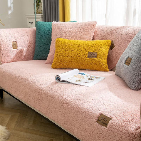 Lamb Wool Sofa Cushion Covers-HA00512-Veeddydropshipping