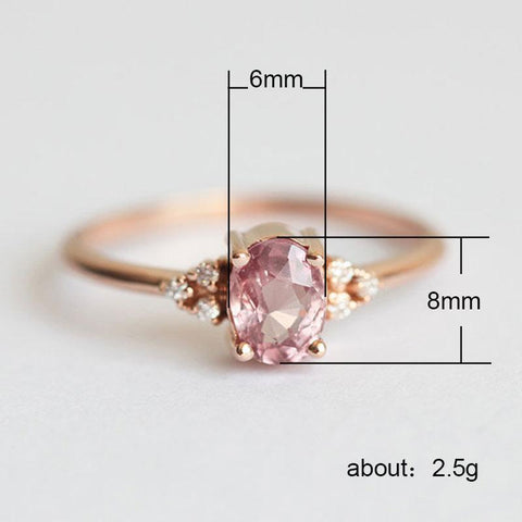 Romantic Pink  Cubic Zircon Stone Princess Rings -JW00017-Veeddydropshipping