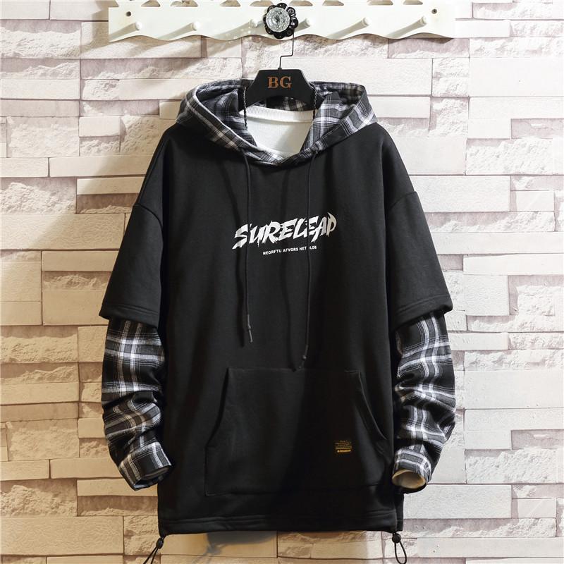 Patchwork Hoodies Autumn Spring Sweatshirts Hiphop Punk-MF00011-Veeddydropshipping