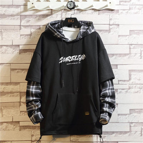 Patchwork Hoodies Autumn Spring Sweatshirts Hiphop Punk-MF00011-Veeddydropshipping