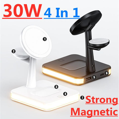 30W 3 in 1 Magnetic Wireless Charger Stand For Macsafe-PA01072-Veeddydropshipping