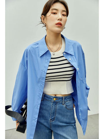 100% Cotton Shirt Women Casual Full Sleeve Blouses