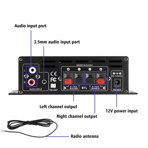 Bluetooth Amplifier Audio Karaoke Home Theater Amplifier-Veeddydropshipping