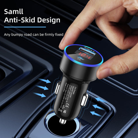 18W USB Type C Car Charger Digital Display 2 PD-PA01128-Veeddydropshipping