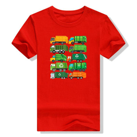 Garbage truck recycling day garbage sorting Beautiful clothing pattern T-shirt-Veeddydropshipping