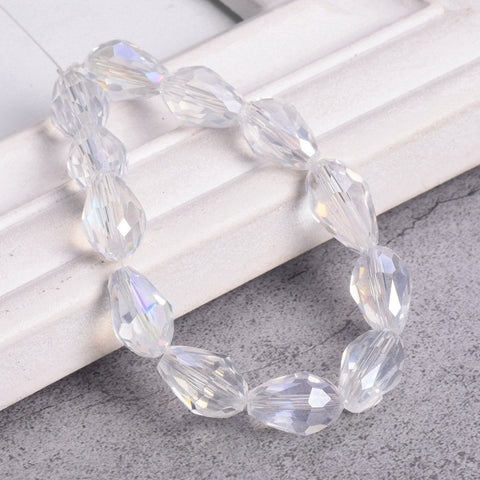 Pear Shape Faceted Crystal Glass Crafts Beads for Jewelry Making DIY-JW01640-Veeddydropshipping