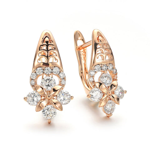 Circles Earrings Crystal Pendant 585 Earrings for Woman -JW01458-Veeddydropshipping