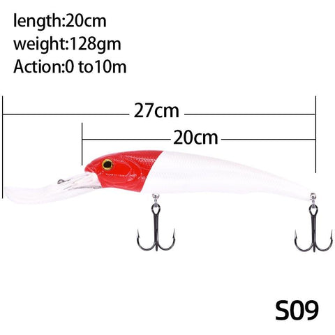 20cm 128g Wobbler Minnow Fishing Lures Crankbait Big Fish Hard Bait Pesca -OS00428-Veeddydropshipping