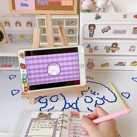 Tablet Stand  Kindle Desktop Adjustable Wooden Holder-CO00451-Veeddydropshipping