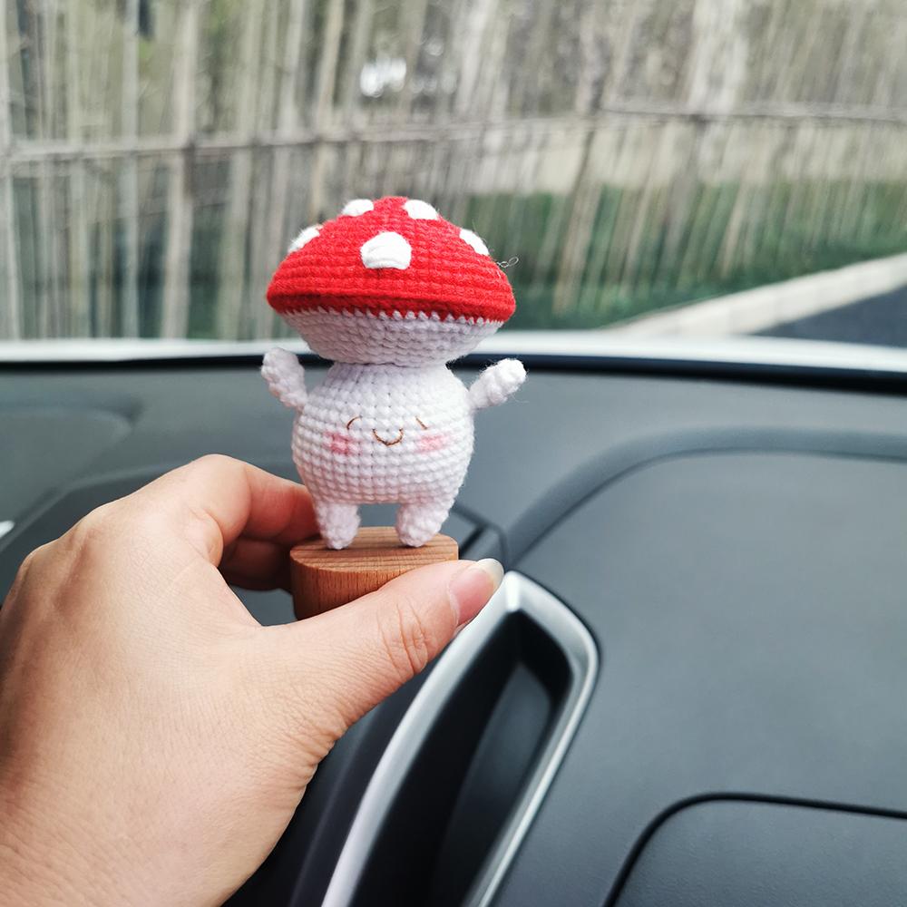 Handmade Crochet Cute Mushroom Car Accessories Interior-AM00055-Veeddydropshipping