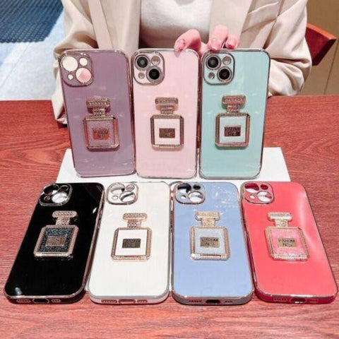 Bling Perfume Bottle Handbag TPU Case Cover For iPhone 13 14 XR/ Samsung S22-PA00165-Veeddydropshipping