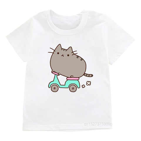 Kids T Shirt Kawaii Fat Cat New Summer Cute Fashion Children T-shirt-TB01126-Veeddydropshipping