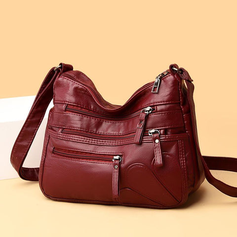 Bag Pu Leather Crossbody Bag Multi-pockets Messenger-BS00091-Veeddydropshipping