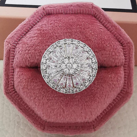 2pcs Pack silver color bride Cushion Cut Zircon Jewelry Set  -JW00358-Veeddydropshipping