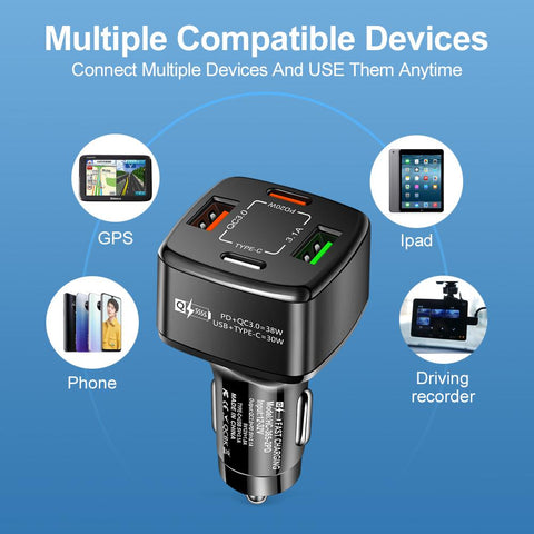 FLOVEME 4 in 1 PD 38W Car Charger for iPhone 14-PA01179-Veeddydropshipping