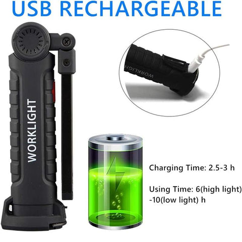 Rechargeable Work Lights LED Work Light Hanging Hook 5 Modes Magnetic USB-TI00769-Veeddydropshipping