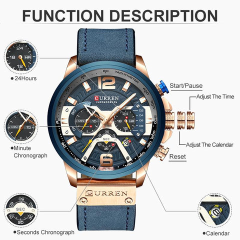 Sport Watches for MenLuxury Military Leather Wrist Watch Man-JW00691-Veeddydropshipping