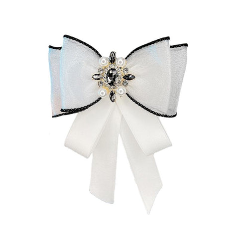 Lace Bow Tie Brooches Fashion Women-WF01245-Veeddydropshipping