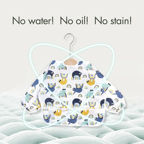 Baby Aprons Feeding Bibs Colorful Cartoon Waterproof Long Sleeves Infant Bibs-TB00305-Veeddydropshipping