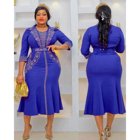Women Africa Dashiki Long Maxi Dress-WF01649-Veeddydropshipping