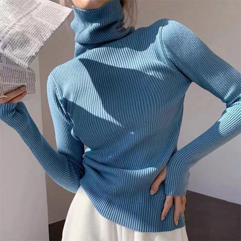Women heaps collar Turtleneck Sweaters Slim Pullover-WF00004-Veeddydropshipping