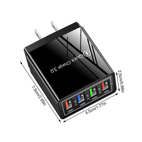 USB Wall Charger Multiport 3.0 Fast Charging Block For All USB Charging Devices-PA00372-Veeddydropshipping