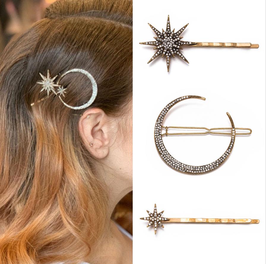 Ancient  Star Rhinestone Hairpin Vintage Women  -JW00502-Veeddydropshipping