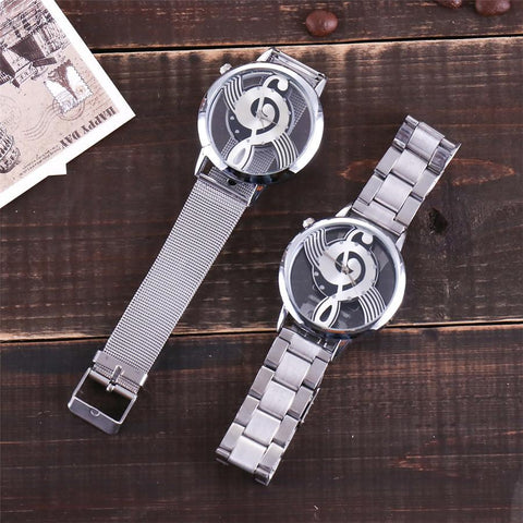 Music Note Notation Watch Stainless Steel Quartz Wrist Watch -JW00810-Veeddydropshipping