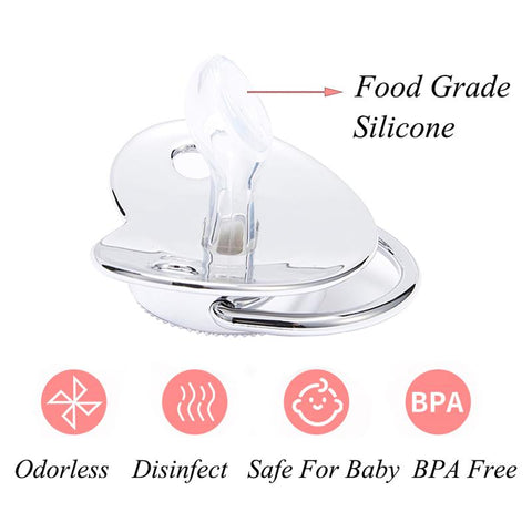 Heart Pacifier Clips Chain Lid Baby Shower Gift Silicone Newborn Dummy-TB00712-Veeddydropshipping