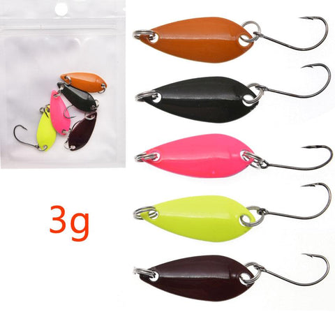 5pcs a bag Hard metal fishing spoon bait , &quot;S&quot;shape colorfull -OS00516-Veeddydropshipping