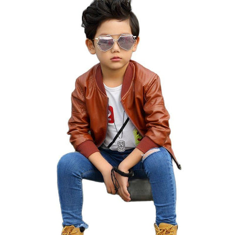 Spring Autumn Children Boys Girls leather jacketJacket 2021 New Fashion-TB01021-Veeddydropshipping