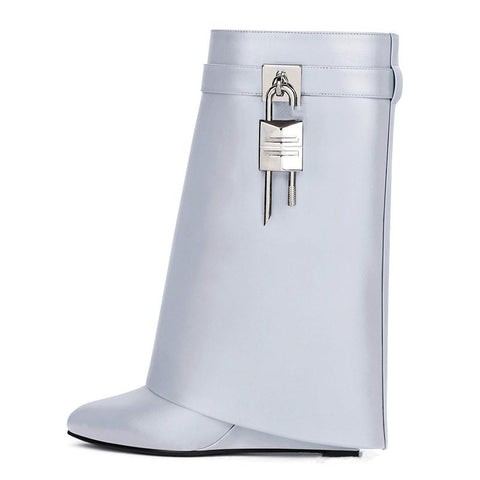with Slope Heel Leather Surface Thick Sole High Heel-BS00922-Veeddydropshipping