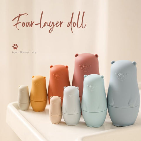 Silicone Matryoshka Stacking Toy Russian Nesting Dolls Baby Montessori-TB00509-Veeddydropshipping