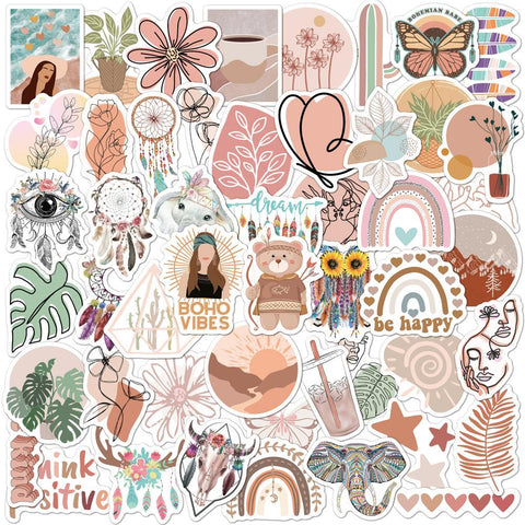 10/30/50pcs Cute Cartoon Art Bohemian Aesthetic Stickers Graffiti Decals-TB01640-Veeddydropshipping
