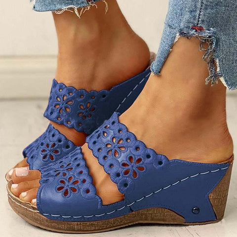 Sandals Shoes Woman Pointed Toe Wedge Shoes Slip On Fish-BS00861-Veeddydropshipping