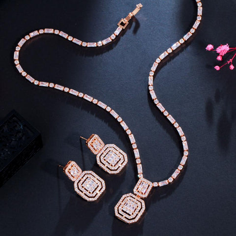 Zirconia  Bridal  Fashion Jewelry Sets Accessories -JW00337-Veeddydropshipping