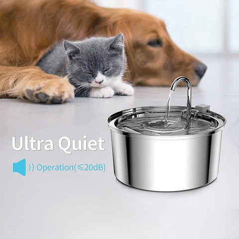 Stainless Steel Cat Water Fountain Automatic Drinker-HA01397-Veeddydropshipping