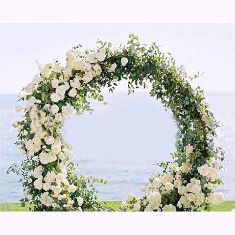 Wedding Arch Gold Round Frame Stand-HA01647-Veeddydropshipping