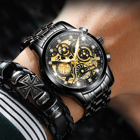 Rotating Window Watches Luxury Fashion Luminous  Men Quartz -JW00672-Veeddydropshipping
