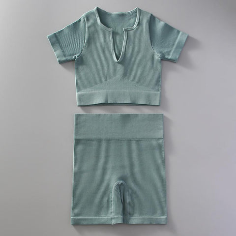 NEW Women Yoga Set Seamless Workout Clothes Fitness Sports TOP Leggings -OS00898-Veeddydropshipping