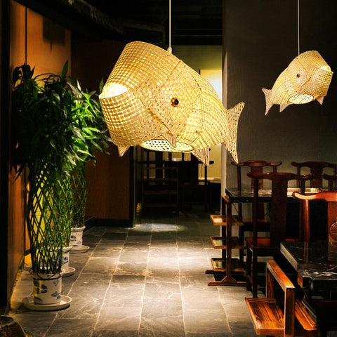 Chandelier Handmade Bamboo Rattan-TI00402-Veeddydropshipping
