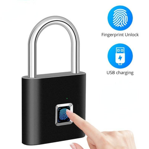 Portable Anti-theft Fingerprint Padlock Zinc-CO00589-Veeddydropshipping
