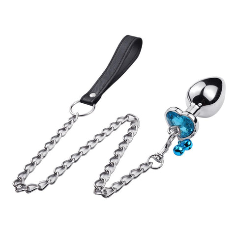 Traction Chain Bell Anal Plug Metal Anal Beads Crystal Anus Expander Erotic Beads -BH01211-Veeddydropshipping