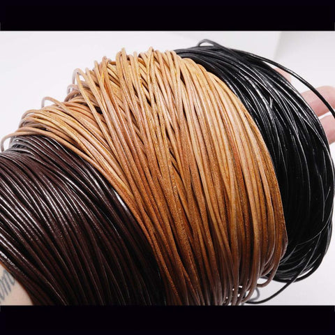 Genuine Cow Leather Round Thong Cord DIY Bracelet Findings Rope -JW01612-Veeddydropshipping