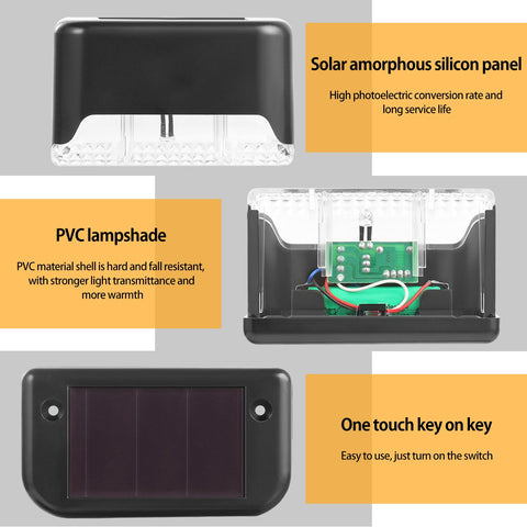 Solar LED Lights Outdoor Garden Lights IP65 Waterproof Solar Step-TI00827-Veeddydropshipping
