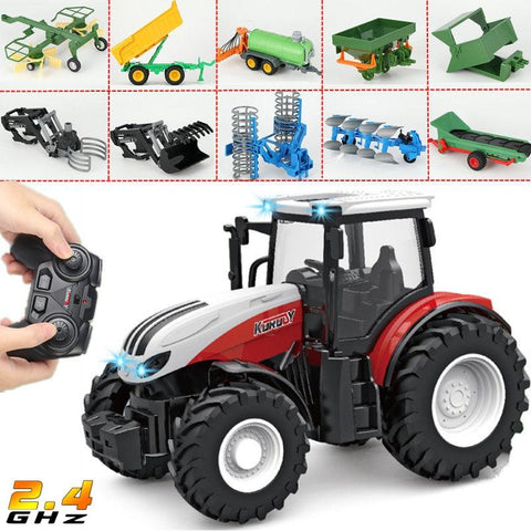 1/24 RC Tractor Trailer with LED Headlight,Farm Toys Set 2.4GHZ Remote-TB01450-Veeddydropshipping