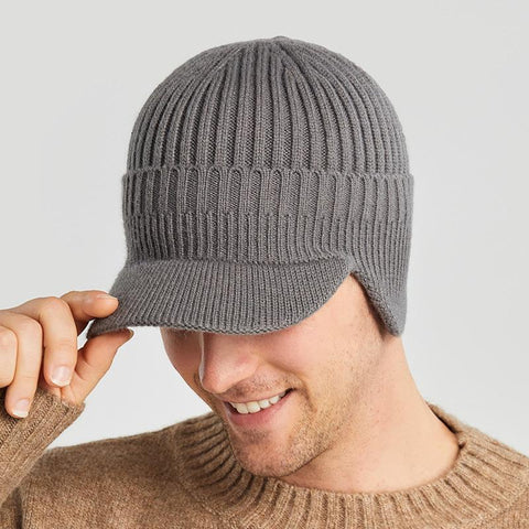 Solid Color Knitted Beanies Hat For Male Warm-MF00961-Veeddydropshipping