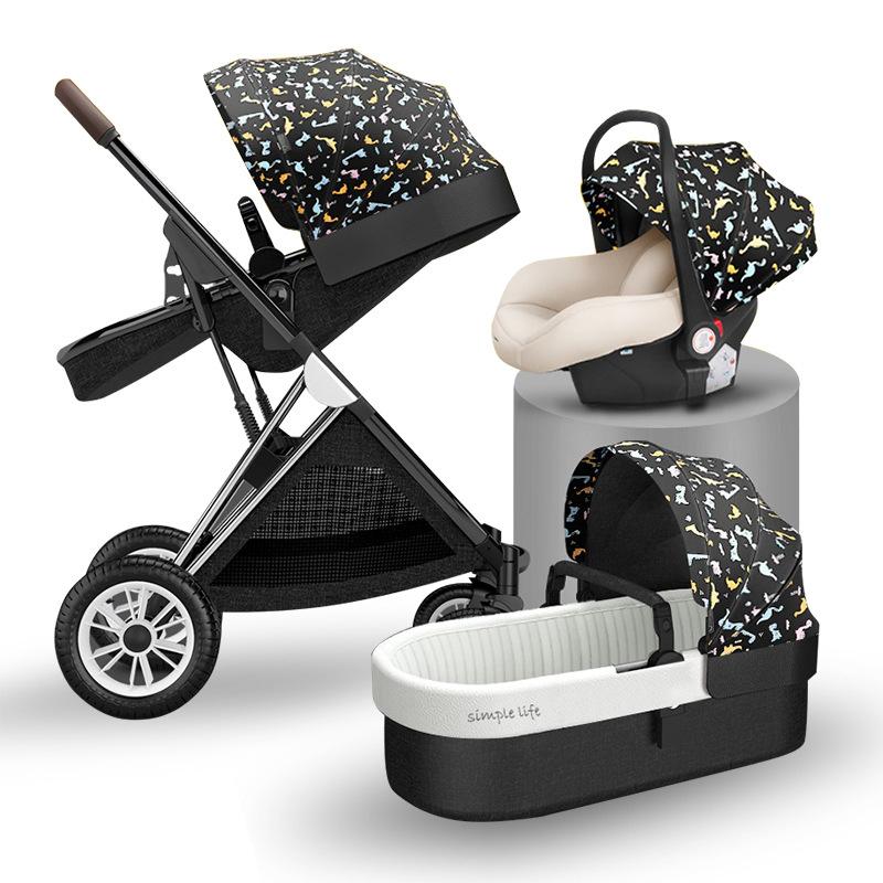 Baby Stroller 3 In1 Baby Cariage Travel Stroller Baby Stroller with Car Seat-TB00361-Veeddydropshipping