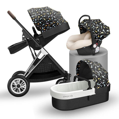 Baby Stroller 3 In1 Baby Cariage Travel Stroller Baby Stroller with Car Seat-TB00361-Veeddydropshipping
