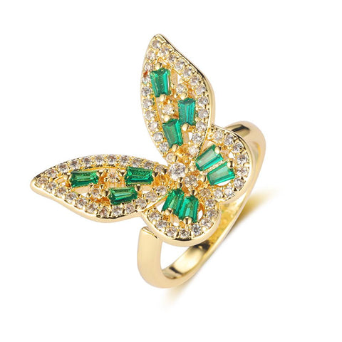 Copper Cubic Zirconia Butterfly Jewelry Wholesale Women Fashion Ring-JW01403-Veeddydropshipping